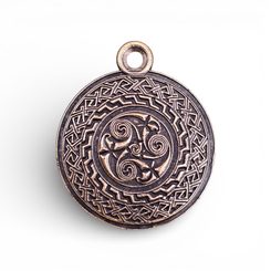 Celtic triskel, pendant, zinc, old brass