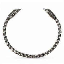 Corbeau Viking, art Mammen, bracelet, argent sterling