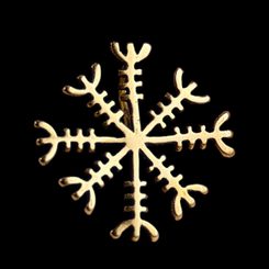 Aegishjalmur - Isländische Rune, Anhänger, Bronze