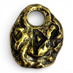WUNJO - rune, amulet, antique brass