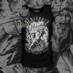 BERSERKER - Viking warrior, men's tank top, black and white