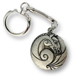 Celtic horse keychain, zinc antique silver