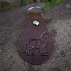 WOLF, keyring, leather