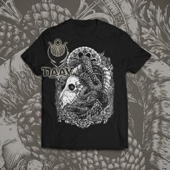 RAM SKULL, men's t-shirt, black and white