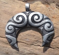 CELTIC SPIRAL LUNULA, tin pendant