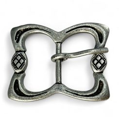 BELT BUCKLE, XIV century, England, zinc - ant. silver