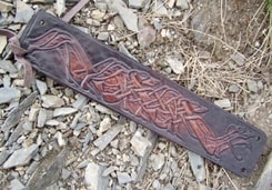 LEATHER WRIST CUFF - Book of Kells