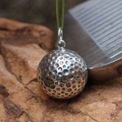 Golf Ball, Silver Pendant