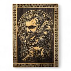 LOKI wall decoration, wood 32x46cm