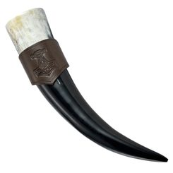 DRINKING HORN 0,3 + THOR's HAMMER leather holder