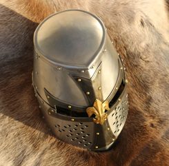 Beckenhaube mit Kettenbrünne aus Rundringen, 2 mm Stahl