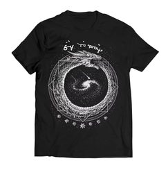 UROBOROS, schwarz-weißes Herren-T-Shirt