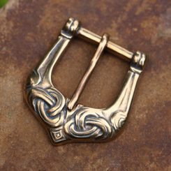 VIKING BUCKLE with braided ornaments, bronze