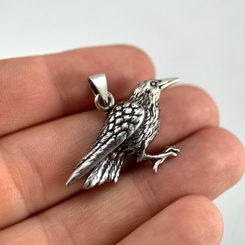 VIKING RAVEN HEAD RING, silver 925