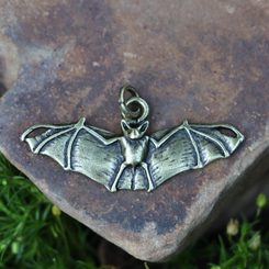 BAT pendant, zinc, antique brass