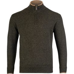 Ashcombe 100% Lambswool Zipknit Dark Olive JACK PYKE OF ENGLAND