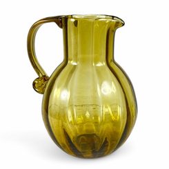 Historical jug, Czech green glass