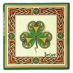 Ceramic coaster, Shamrock