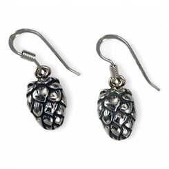 HOPS - Hop Cone, earrings, silver