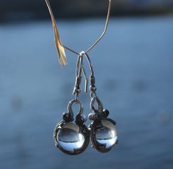 GOTLAND CRYSTAL BALL EARRINGS, Ag 925