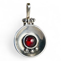 ORBIT, silver pendant, garnet
