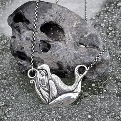 Scythian Stag - necklace, sterling silver