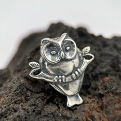 Flying Owl, pendant, bronze