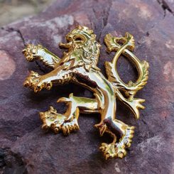 DOUBLE-TAILED LION, symbol of Bohemia Gold plated
