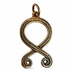 TROLL CROSS, Odal Rune, pendant, bronze