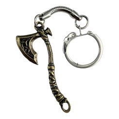 BATTLE AXE, key ring, zinc, old brass