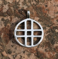 DOUBLE CROSS, silver pendant