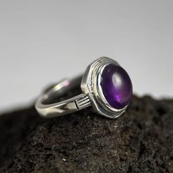 Medieval silver ring, amethyst, Ag 925/1000