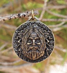 ZEUS, Dieu grec, pendentif en zinc