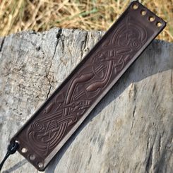 FREYA, leather bracelet, black