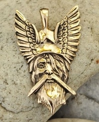 VIKING GOD ODIN, bronze pendant