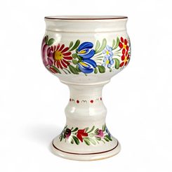 GOBLET Chod Pottery from Bohemia, hand painted
