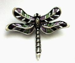 DRAGONFLY, hand coloured costume brooch
