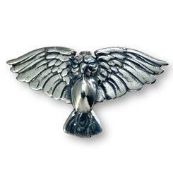 ATHENE NOCTUA, sterling silver little OWL pendant, small