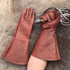 Gants d'escrime en cuir cognac