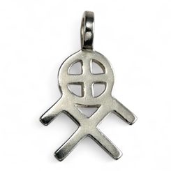 SUN AND HEAVENLY HORSES SYMBOL, silver pendant