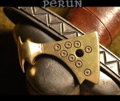 AXE OF PERUN, brass Slavic talisman