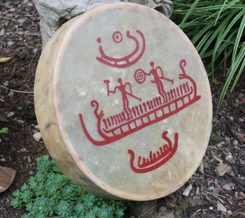 FRAME DRUM Tanum Petroglyphs Sweden 40cm