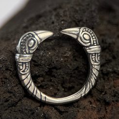 Zwei Wölfe - Fenrir, Wolfsring, Silber Ag 925