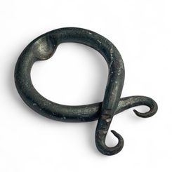 TROLL CROSS - forged iron pendant