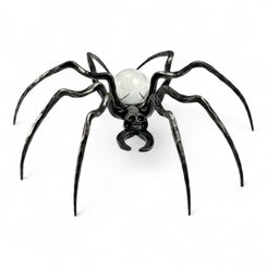 BLACK WIDOW, forged spider figure with glass