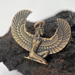 ISIS AILÉ, Déesse égyptienne, pendentif en bronze