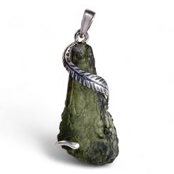 FERNIA, Moldavite, pendentif, argent 925/1000
