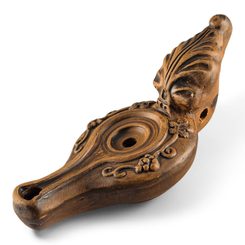 Roman oil lamp, vine
