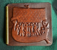 Viking navire porte-monnaie en cuir
