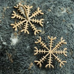 Aegishjalmur - Helm of Awe, Icelandic Magical Rune, bronze